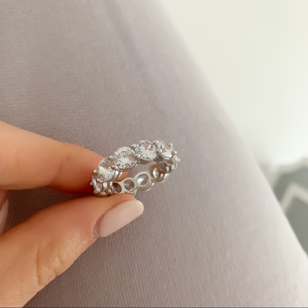 💎Round Travel CZ Diamond Wedding Band 925 Sterling Silver .70 carat each - Picture 2 of 7